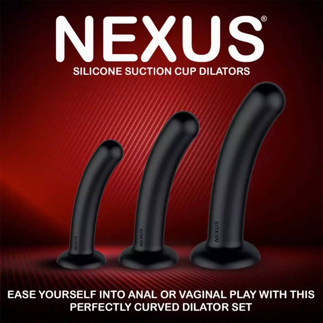 Nexus Dilator Set silikoninis intymaus lavinimo rinkinys, juodas (S/M/L)