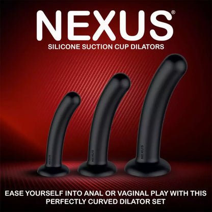 Nexus Dilator Set silikoninis intymaus lavinimo rinkinys, juodas (S/M/L)