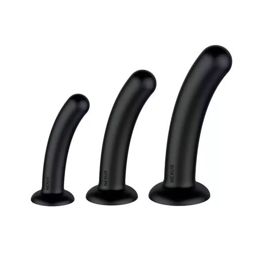 Nexus Dilator Set silikoninis intymaus lavinimo rinkinys, juodas (S/M/L)