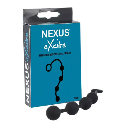 Nexus Excite Medium Beads silikoniniai lankstūs karoliukai 25mm juodi