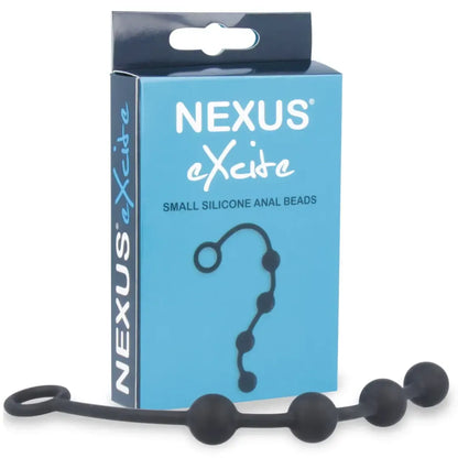 Nexus Excite Small analiniai rutuliukai, lankstus silikonas, 24 cm, juodi