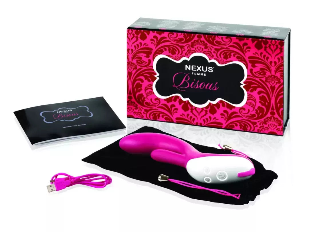Nexus Femme Bisous dvigubo poveikio silikoninis USB masažuoklis, rožinis