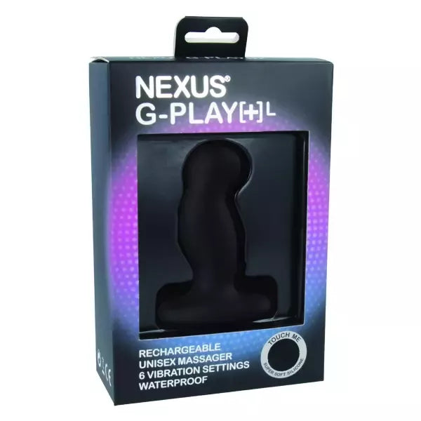 Nexus G-Play Plus Large Black – ergonomiškas vibruojantis masažuoklis, 8 cm