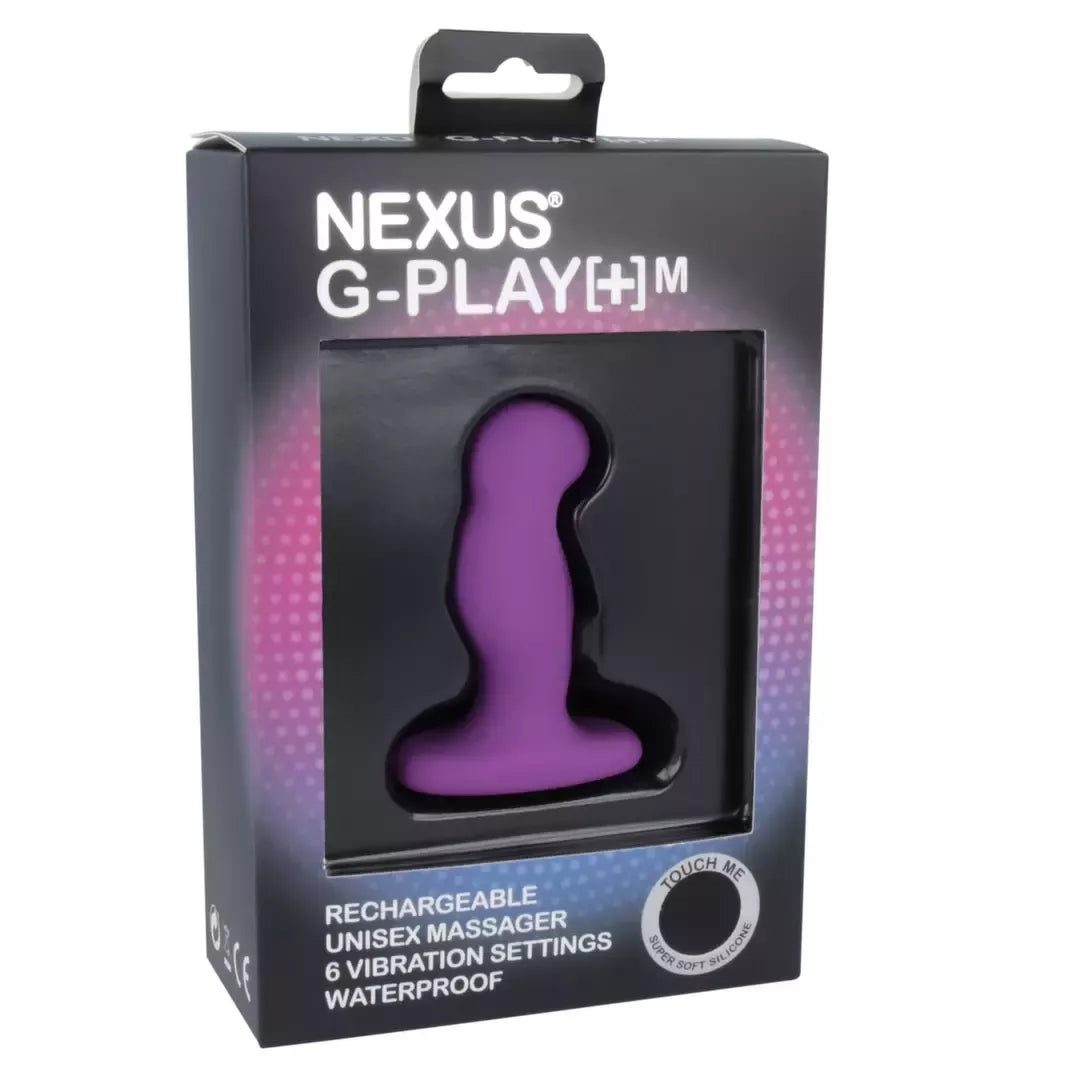 Nexus G-Play Plus Medium intymus masažuoklis, violetinis, įkraunamas, 7,3 cm
