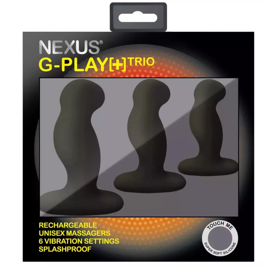 Nexus G-Play Trio Plus Black - 3 dalių įkraunamas silikoninis rinkinys