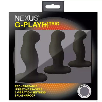 Nexus G-Play Trio Plus Black - 3 dalių įkraunamas silikoninis rinkinys