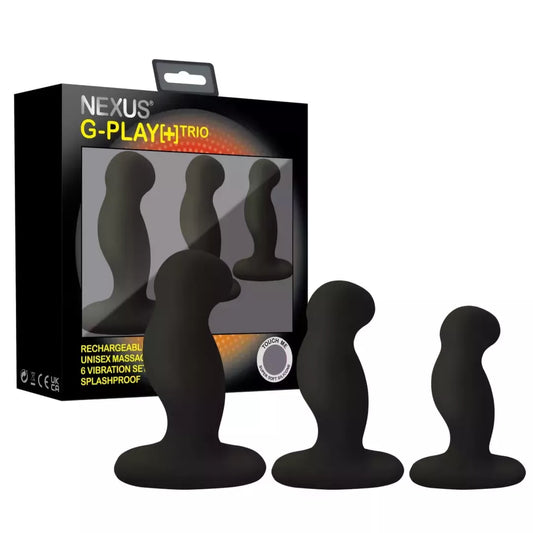Nexus G-Play Trio Plus Black - 3 dalių įkraunamas silikoninis rinkinys