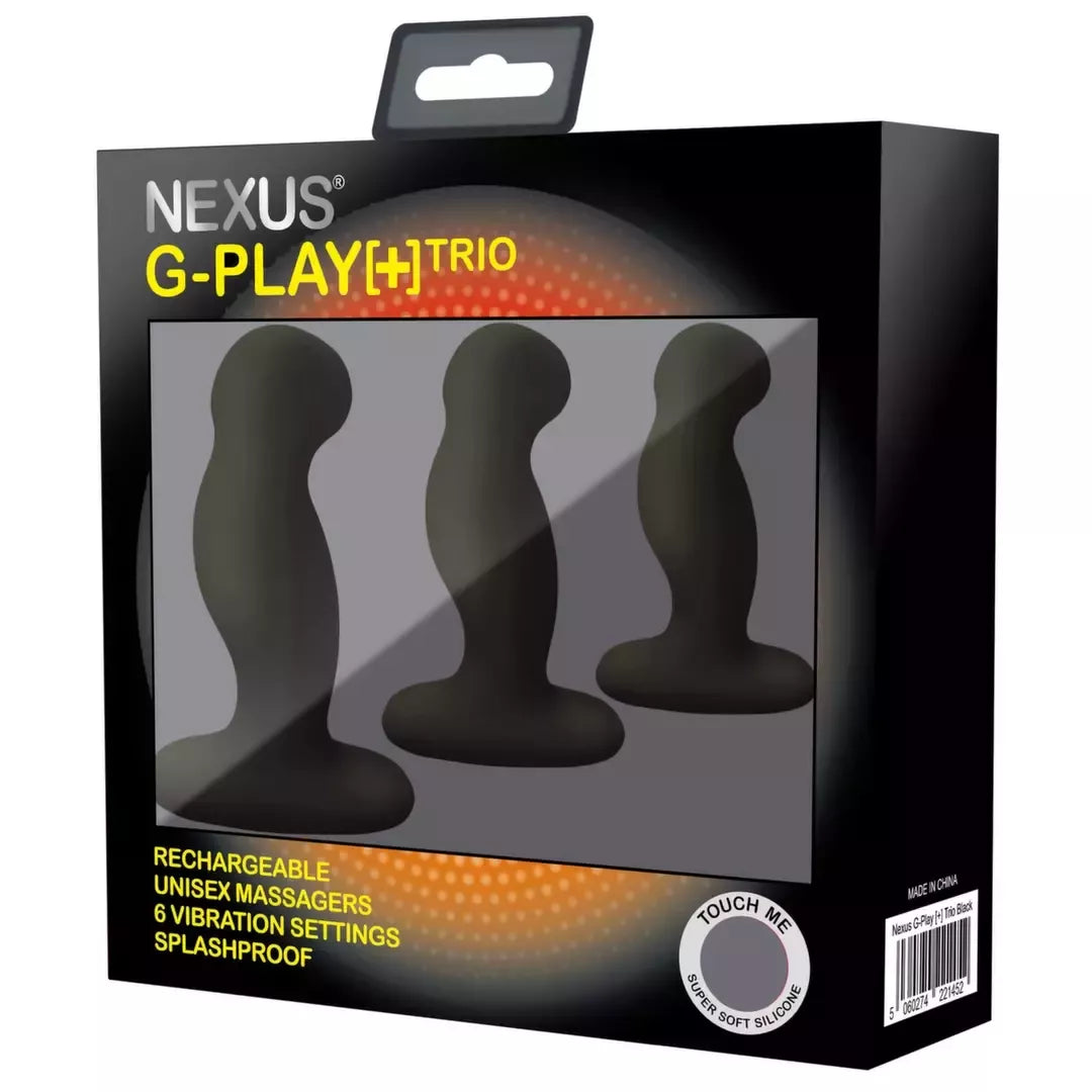 Nexus G-Play Trio Plus Black - 3 dalių įkraunamas silikoninis rinkinys