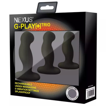 Nexus G-Play Trio Plus Black - 3 dalių įkraunamas silikoninis rinkinys