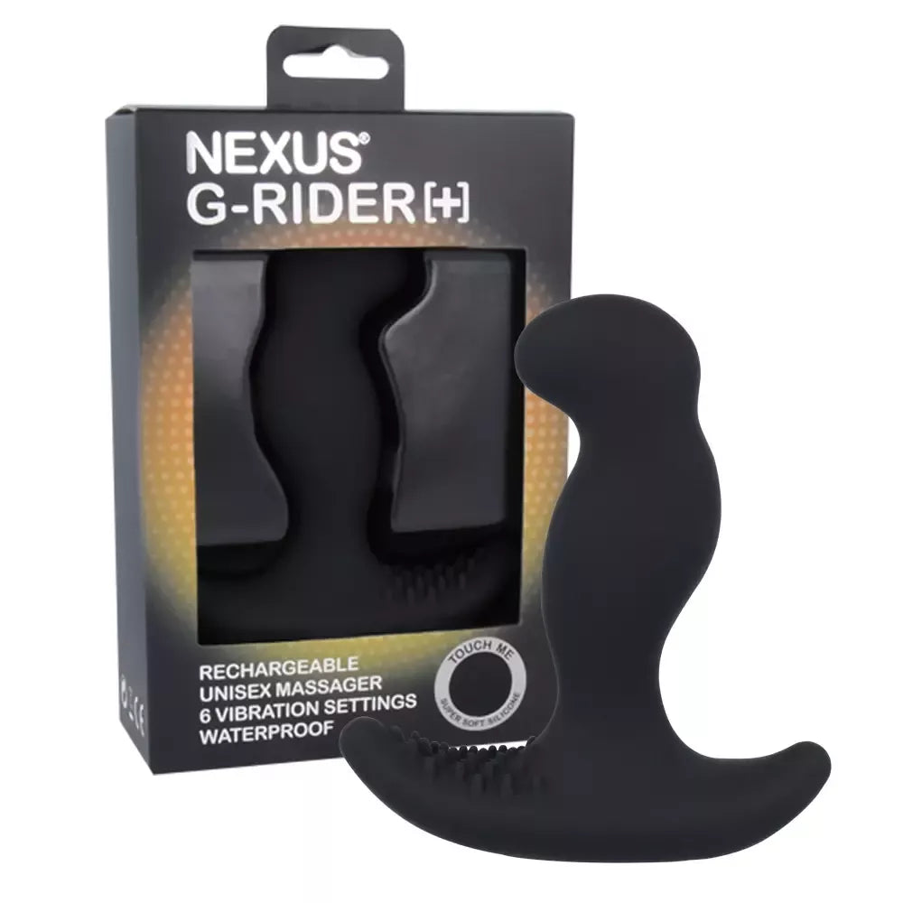 Nexus G-Rider Plus Black – įvairaus intensyvumo vibruojantis silikoninis prietaisas
