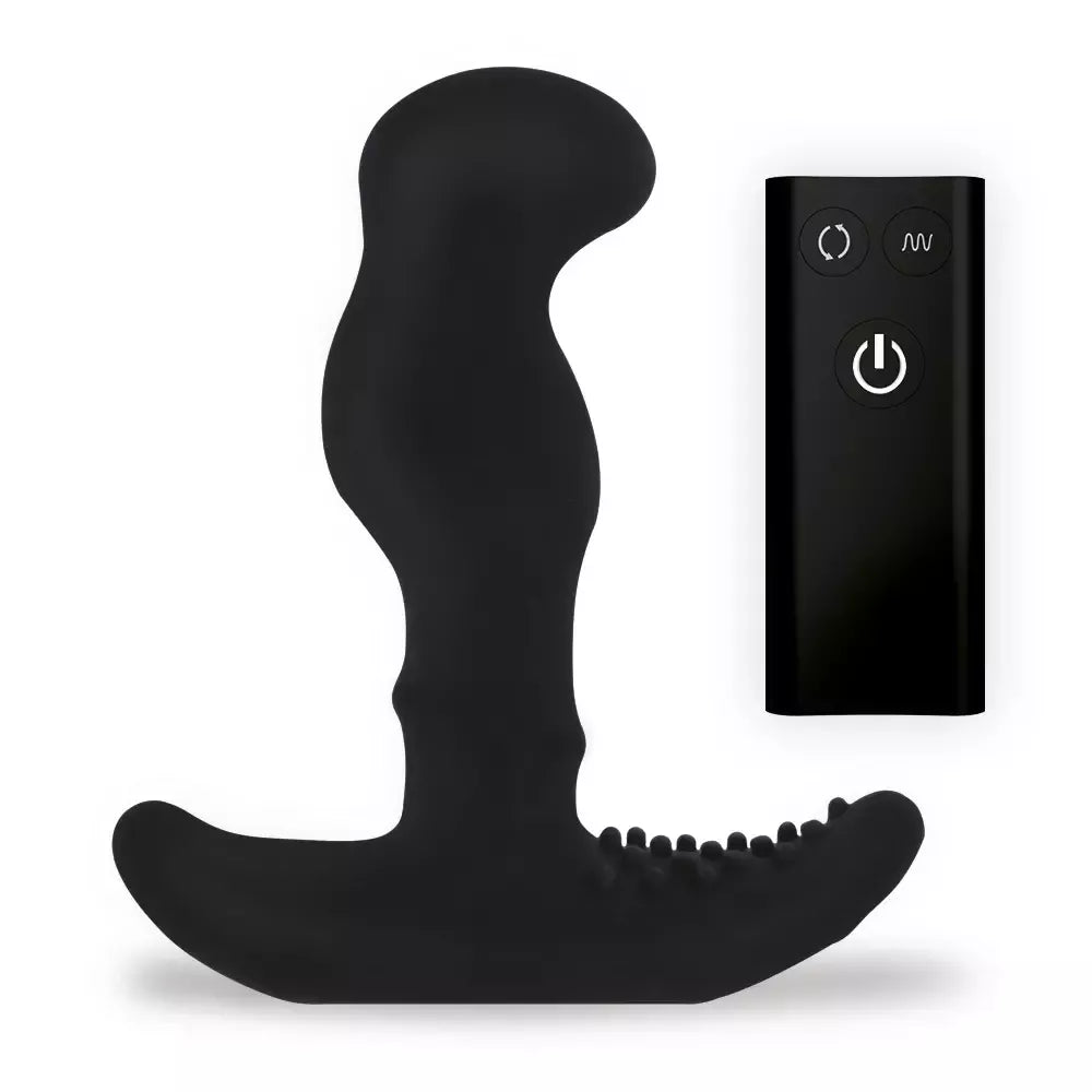Nexus G-Stroker Black intymus masažuoklis su nuotolinio valdymo pulteliu, silikoninis, 12 cm