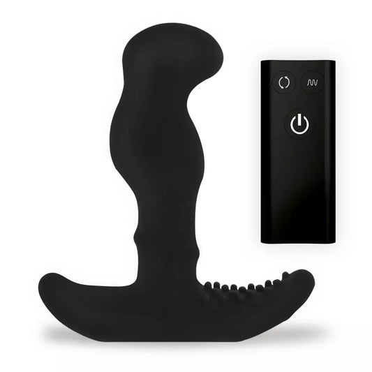 Nexus G-Stroker Black intymus masažuoklis su nuotolinio valdymo pulteliu, silikoninis, 12 cm