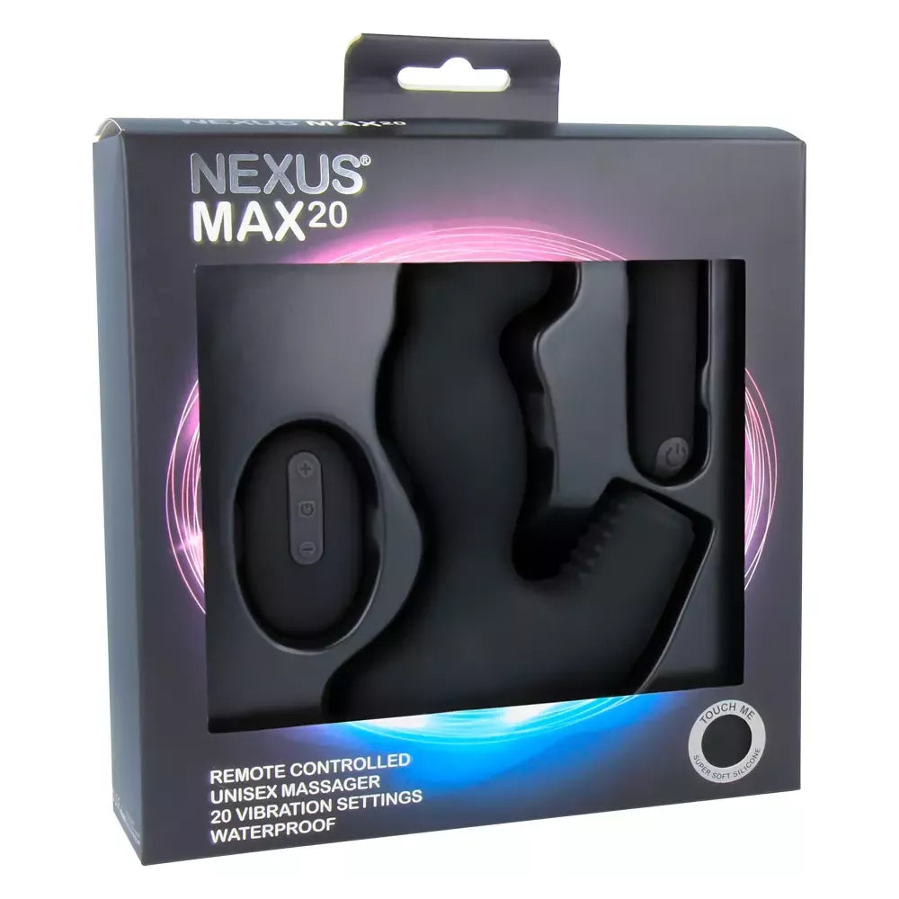 Nexus Max 20 universalus intymus silikoninis masažuoklis, juodas, 20 funkcijų
