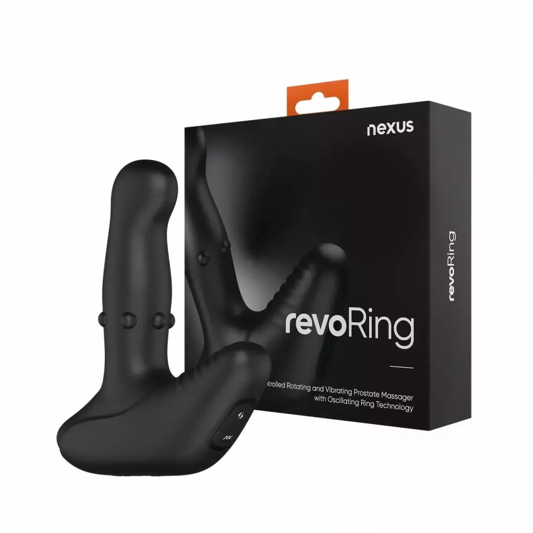 Nexus Revo Ring nuotoliniu būdu valdomas besisukantis silikoninis sveikatingumo prietaisas, juodas, 13,5 cm