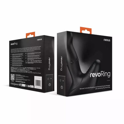 Nexus Revo Ring nuotoliniu būdu valdomas besisukantis silikoninis sveikatingumo prietaisas, juodas, 13,5 cm