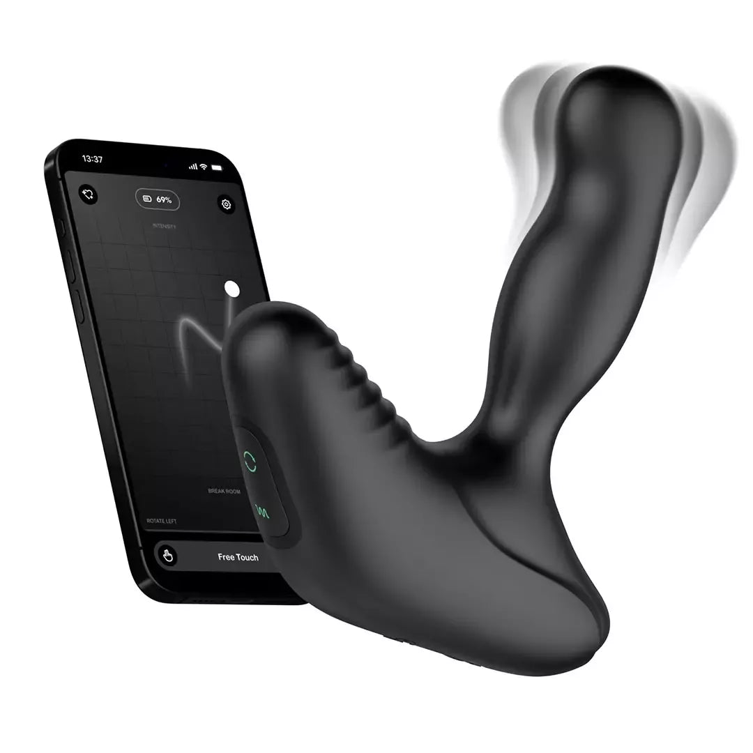 Nexus Revo Stealth App Enabled Black – besisukantis prostatos masažuoklis, 95 mm