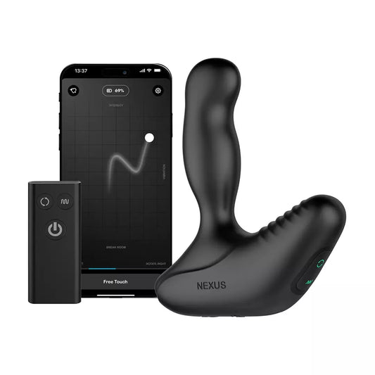 Nexus Revo Stealth App Enabled Black – besisukantis prostatos masažuoklis, 95 mm