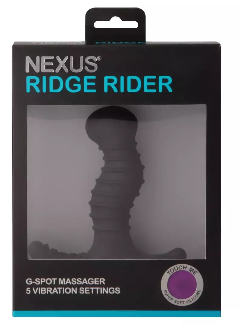 „Nexus Ridge Rider Plus Black“ silikoninis dviejų zonų masažuoklis, 10 cm