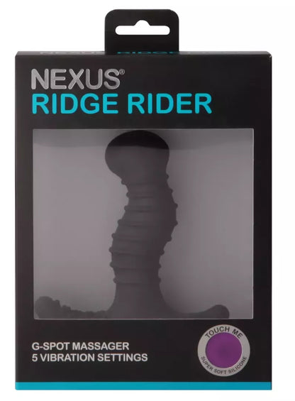 „Nexus Ridge Rider Plus Black“ silikoninis dviejų zonų masažuoklis, 10 cm