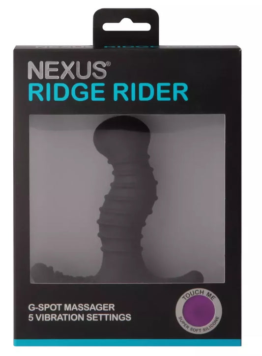 „Nexus Ridge Rider Plus Black“ silikoninis dviejų zonų masažuoklis, 10 cm