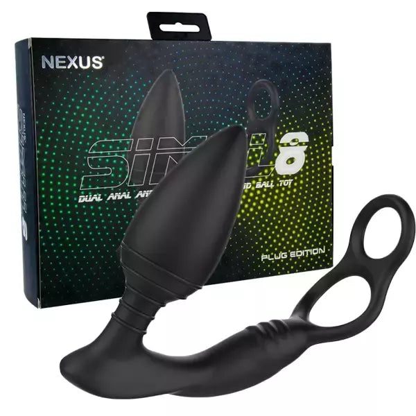 Nexus Simul8 Plug Edition dvigubos stimuliacijos prietaisas, juodos spalvos