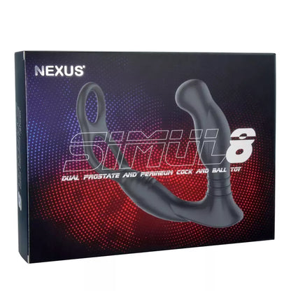 Nexus Simul8 silikoninė dvigubo poveikio intymumo sistema, įkraunama, juoda