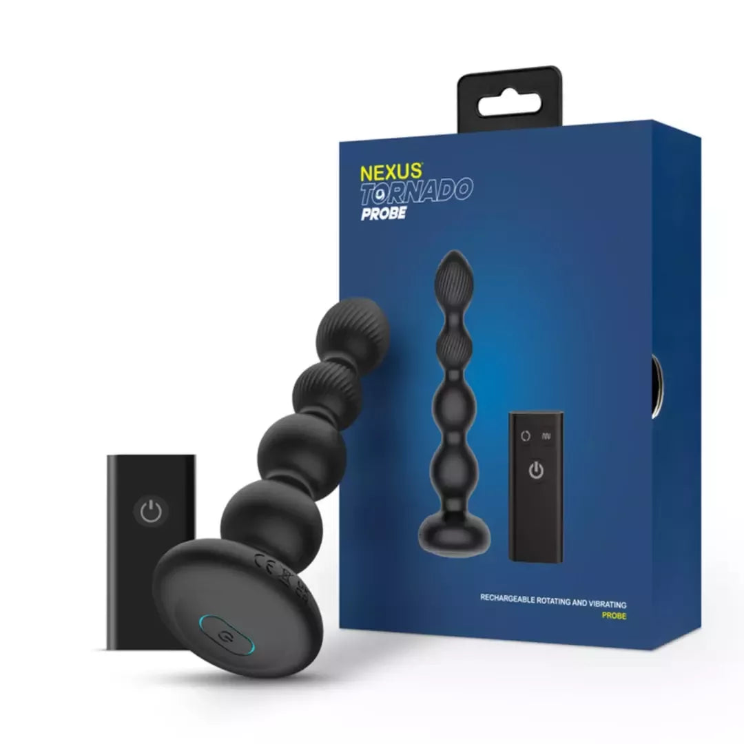 Nexus Tornado besisukantis analinis zondas su karoliukais, juodas – nuotolinio valdymo pultas, 150 mm