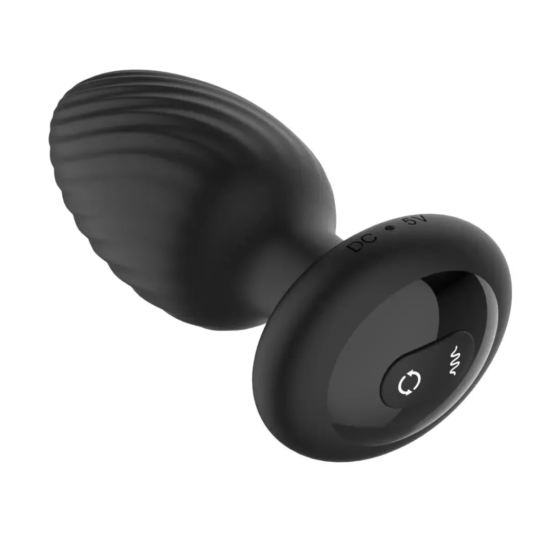 Nexus Tornado Medium Black – besisukantis silikoninis analinis kamštis su nuotolinio valdymo pulteliu