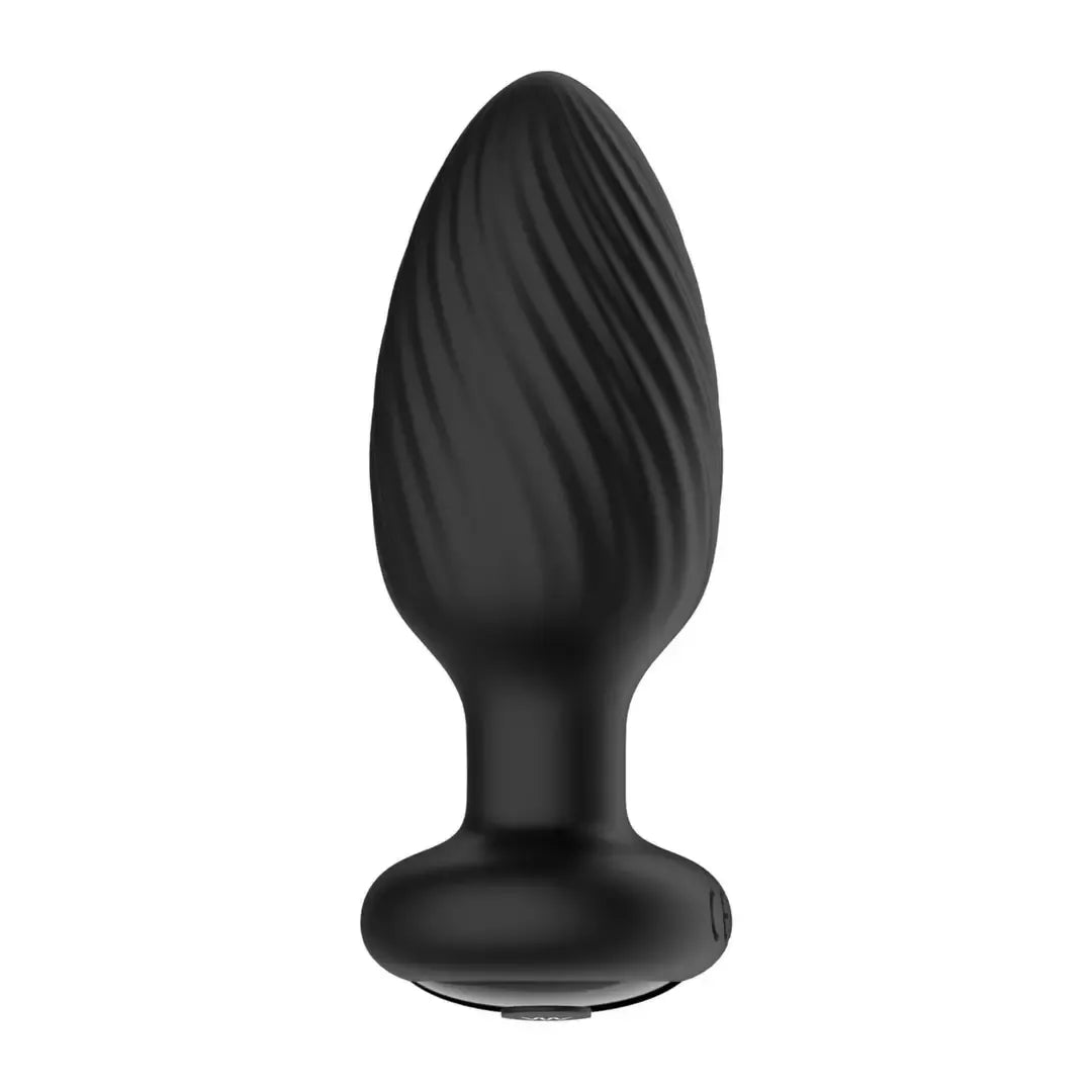 Nexus Tornado Medium Black – besisukantis silikoninis analinis kamštis su nuotolinio valdymo pulteliu