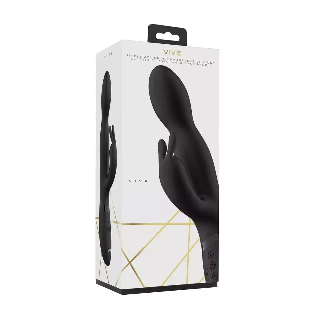 Niva Rotating Intimate Machine Black – 360° kelių variklių silikoninis prietaisas