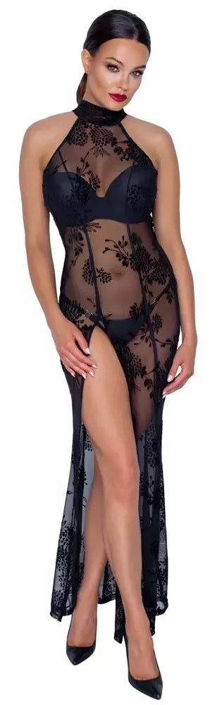 Noir Handmade ilga „Powernet“ gėlėta suknelė, XL, juoda