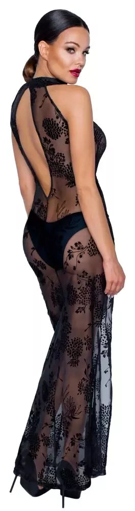 Noir Handmade ilga „Powernet“ gėlėta suknelė, XL, juoda