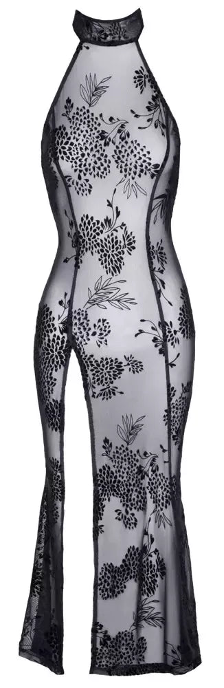 Noir Handmade ilga „Powernet“ gėlėta suknelė, XL, juoda