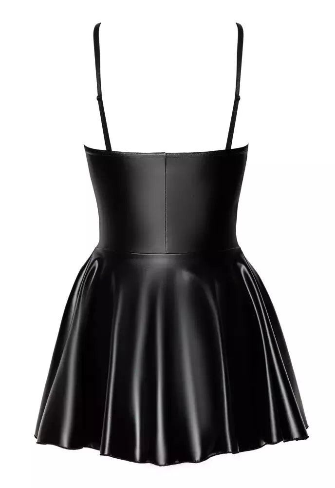 Noir Handmade Libido Tube Dress S – juoda „powerwetlook“ mini suknelė