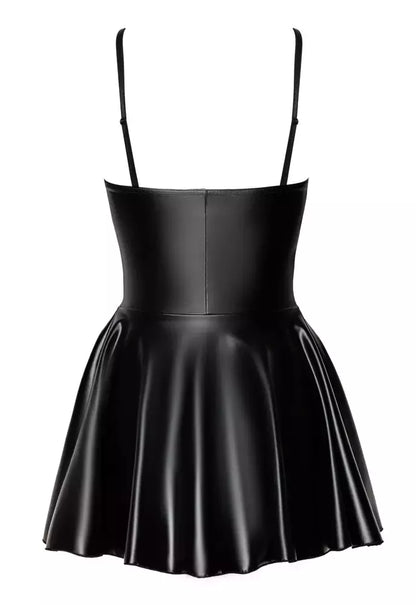 Noir Handmade Libido Tube Dress S – juoda „powerwetlook“ mini suknelė