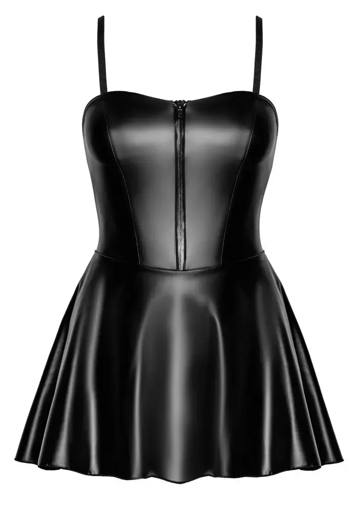 Noir Handmade Libido Tube Dress S – juoda „powerwetlook“ mini suknelė