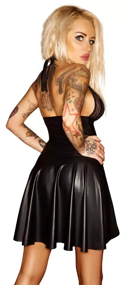 NOIR Handmade suknelė XL su dvipusiu užtrauktuku, Powerwetlook ir vinilo detalėmis