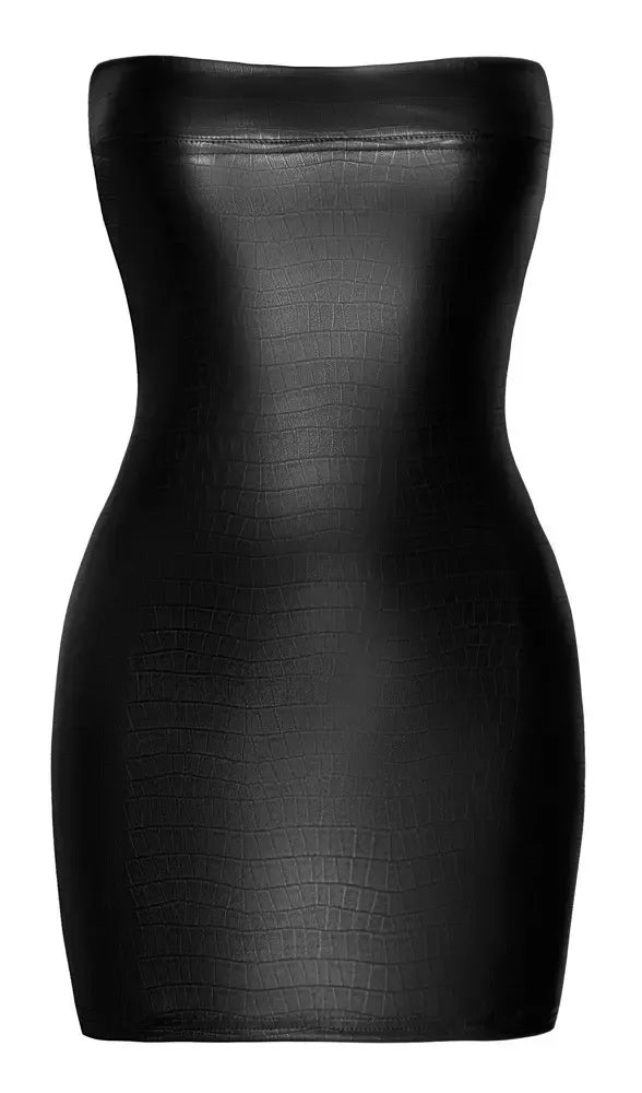 Noir Handmade „Wetlook“ vamzdžio tipo suknelė su krokodilo odos raštu, L dydis