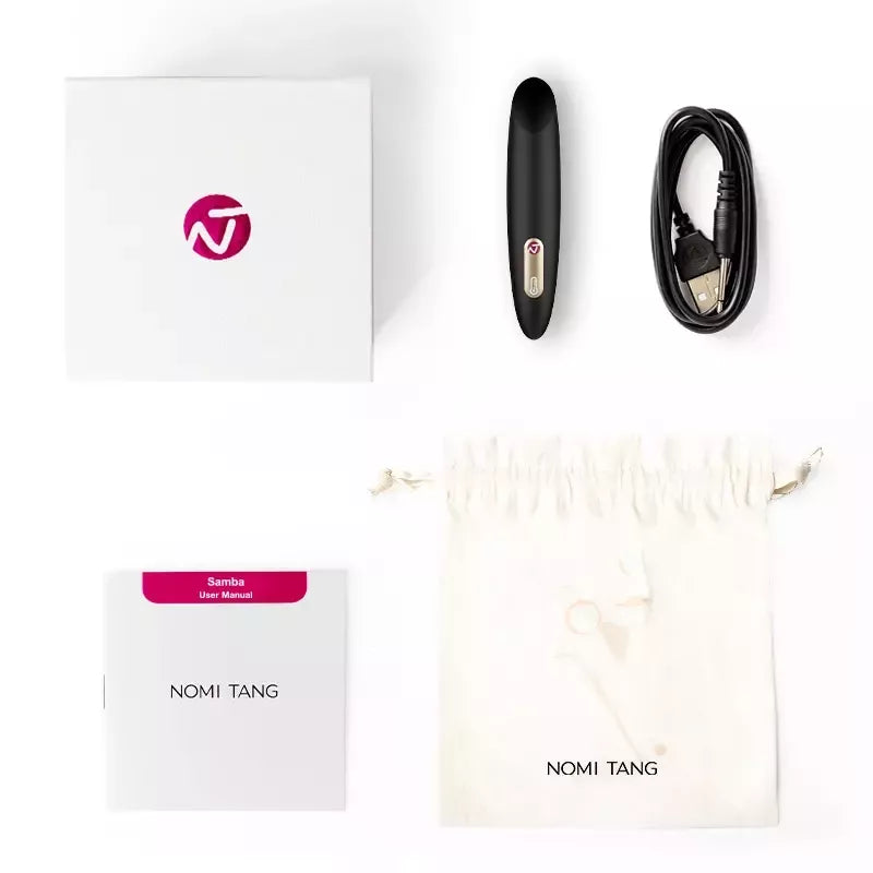 Nomi Tang Samba Heating Compact Vibrator – įkraunamas per USB, mėlynas, 112 mm
