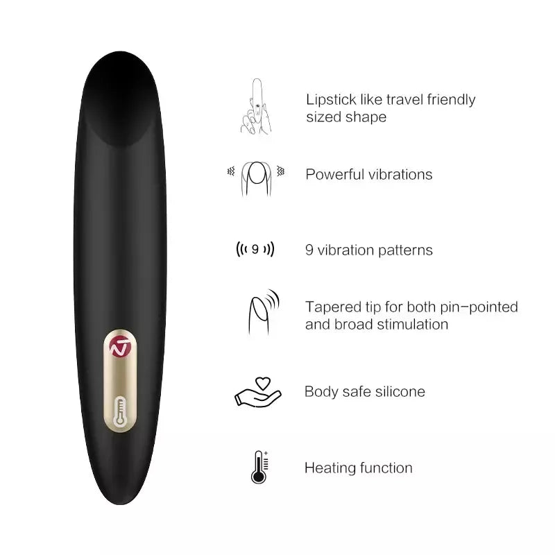 Nomi Tang Samba Heating Compact Vibrator – įkraunamas per USB, mėlynas, 112 mm