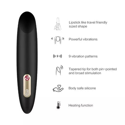 Nomi Tang Samba Heating Compact Vibrator – įkraunamas per USB, mėlynas, 112 mm