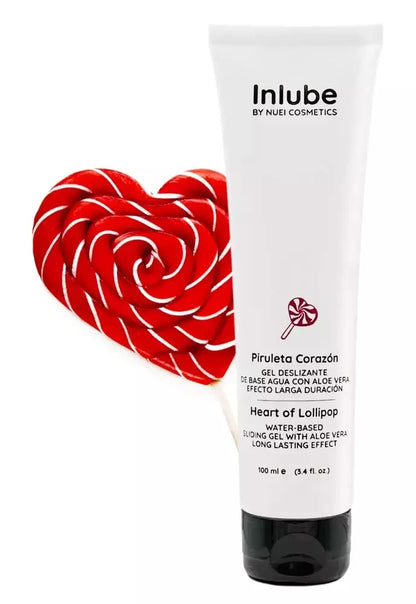 Nuei Inlube Lollipop vandens pagrindo gelis 100 ml – veganiška formulė, saldus aromatas