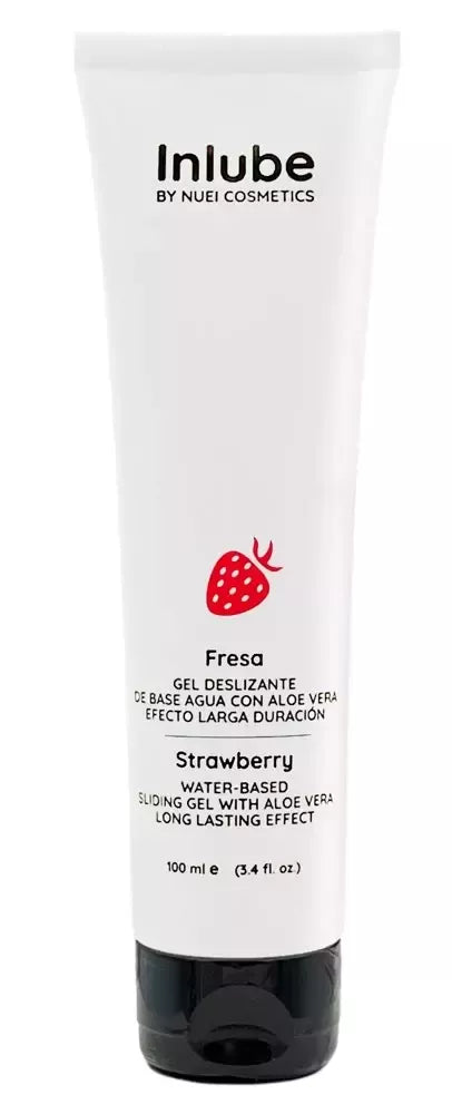 Nuei Inlube vandens pagrindo gelis su braškių aromatu, 100 ml, veganiška formulė