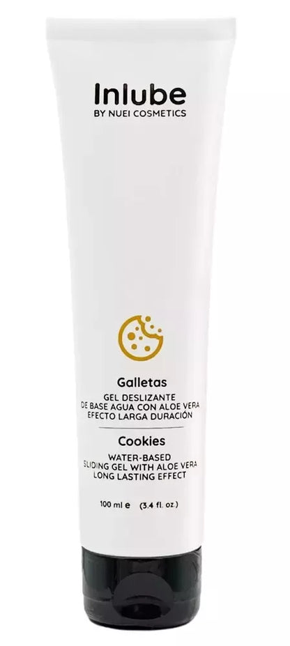 Nuei Inlube vandens pagrindo gelis su „Cookies“ aromatu, 100 ml, veganiška formulė