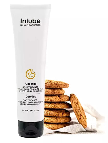 Nuei Inlube vandens pagrindo gelis su „Cookies“ aromatu, 100 ml, veganiška formulė