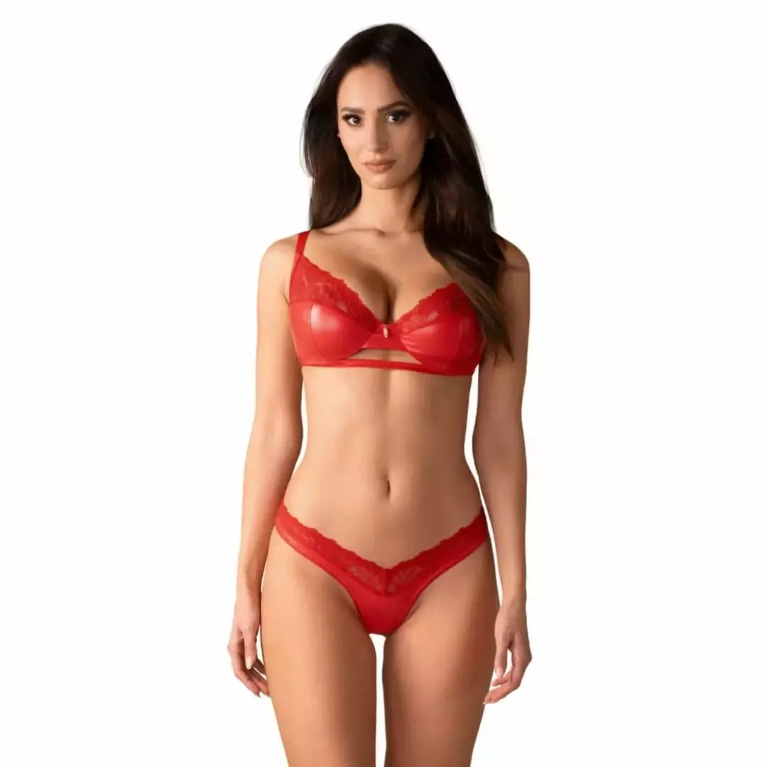 Obsessive Aliosa Gift Box Red – Prabangus apatinio trikotažo rinkinys su kvepalais ir vonios bomba L/XL
