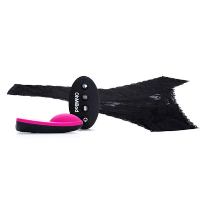 OhMiBod Club Vibe 3.OH belaidis nešiojamas vibro-kelnaičių masažuoklis, juodi nėriniai