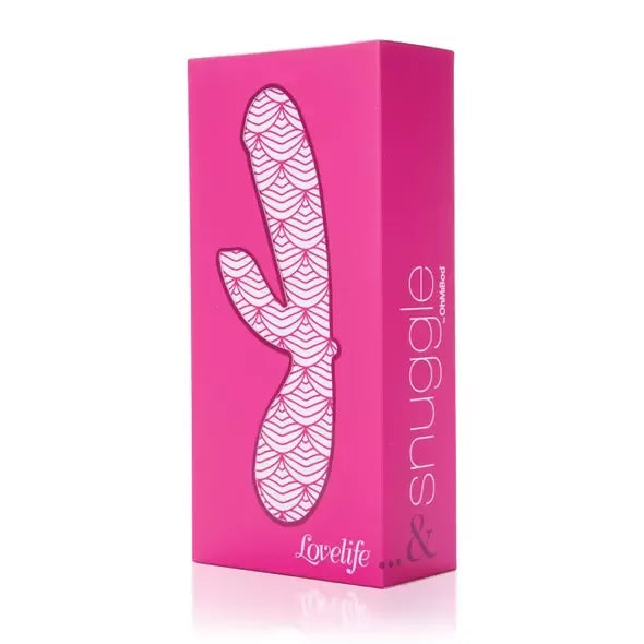 „OhMiBod Lovelife Snuggle“ dviejų variklių įkraunamas intymus masažuoklis, rožinis