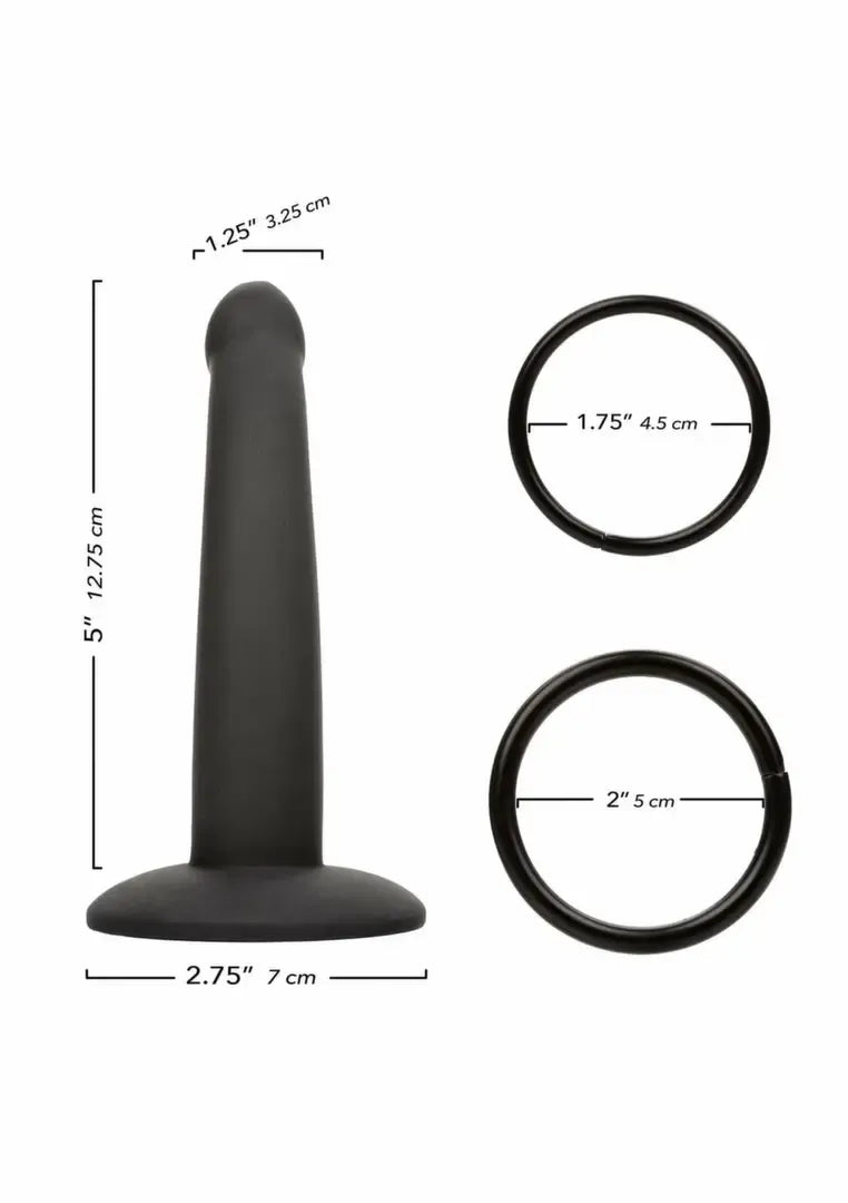 Onyxxx reguliuojamas šlaunies dirželis su silikoniniu kaiščiu, 12,7 cm, juodas