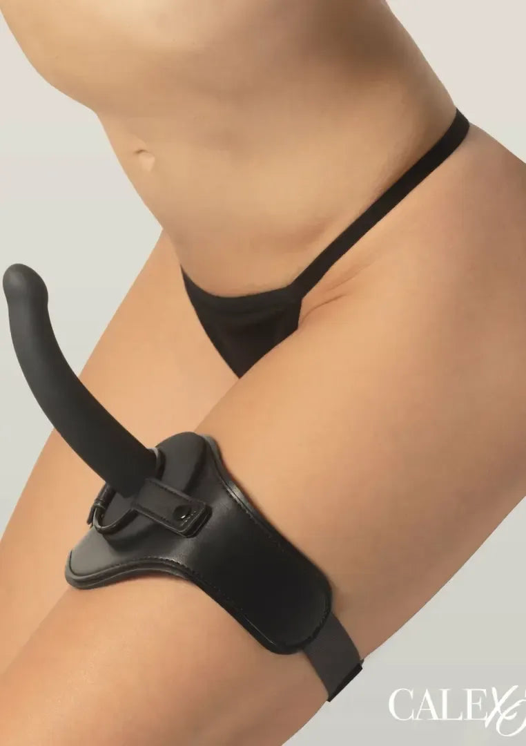 Onyxxx reguliuojamas šlaunies dirželis su silikoniniu kaiščiu, 12,7 cm, juodas